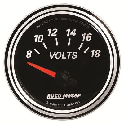 Auto Meter Designer II Voltmeter Gauge, 2 1/16 inch (Black) - 1293